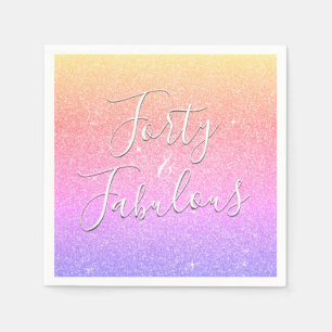 Serviette En Papier 40 et fabuleux Anniversaire rose - Parties scintil