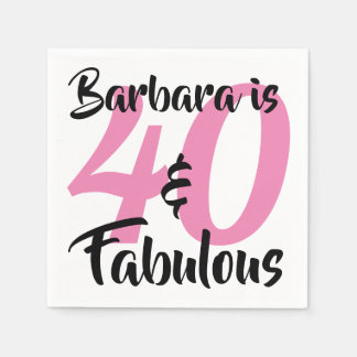 Serviette En Papier 40 et fabuleux fête d'anniversaire personnalisée
