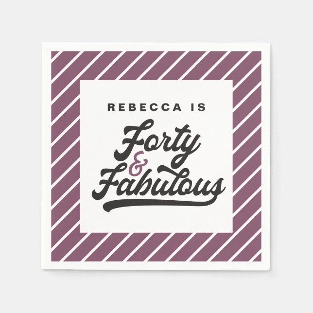 Serviette En Papier 40 et fabuleux serviettes de fête d'anniversaire (Devant)