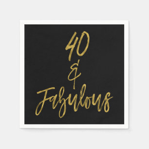 Serviette En Papier 40 et Fabulous Gold Foil Anniversday Napkins