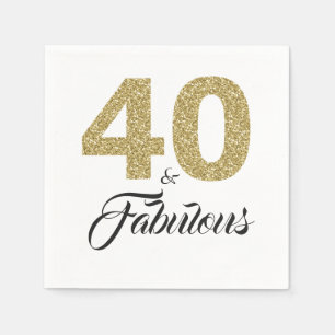 Serviette En Papier 40 et Fabulous Gold Parties scintillant fête d'ann