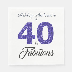 Serviette En Papier 40 Fabuleuse Parties scintillant Bleue Foncé 40e f