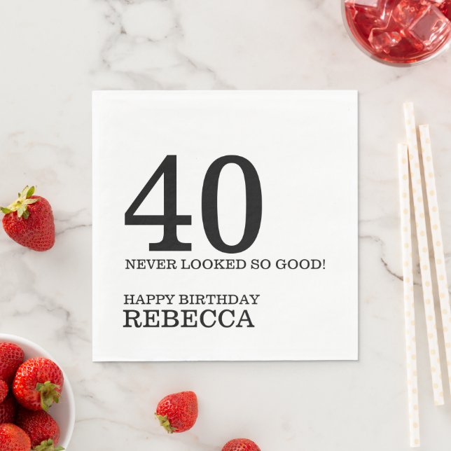 Serviette En Papier 40e anniversaire (En situation)