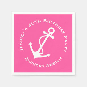 Serviette En Papier 40e anniversaire Ancre nautique