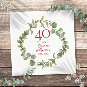 Serviette En Papier 40e anniversaire de mariage rubis Modernité végéta