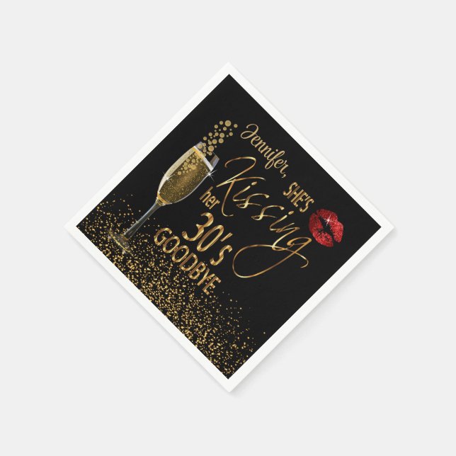 Serviette En Papier 40e anniversaire - Elle embrasse ses 30's Goodbye (Coin)