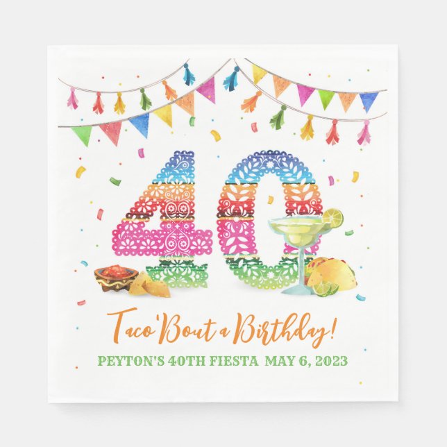 Serviette En Papier 40e anniversaire Fiesta Napkins (Devant)