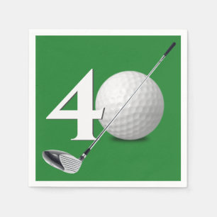 Serviette En Papier 40e Anniversaire Golf Ball And Club