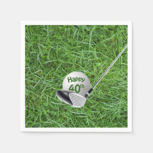 Serviette En Papier 40e anniversaire Golf Ball and Club Napkins