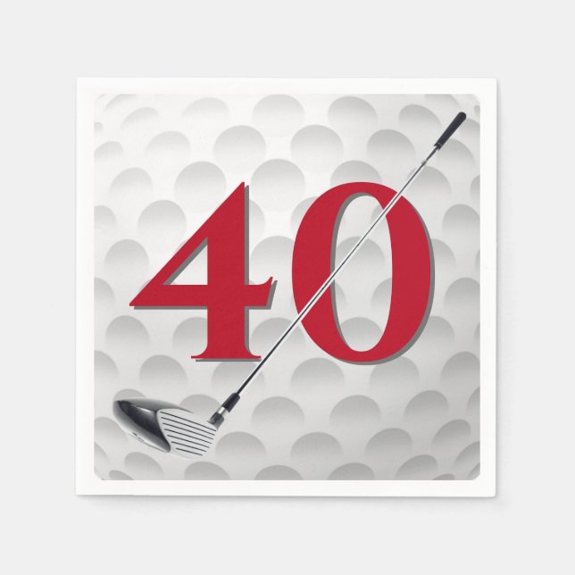 Serviette En Papier 40e anniversaire Golf Club Napkins (Devant)