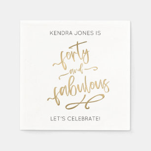 Serviette En Papier 40e anniversaire Parties scintillant d'or personna