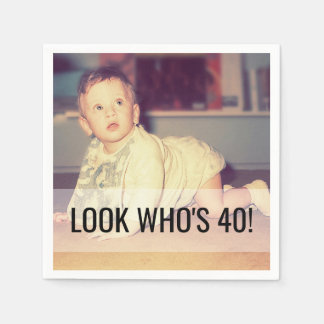Serviette En Papier 40e anniversaire Photo personnalisée serviettes