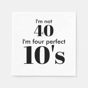 Serviette En Papier 40e anniversaire quatre parfait texte graphique no
