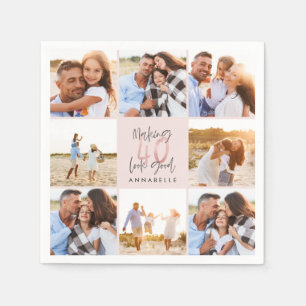 Serviette En Papier 40e anniversaire rose girly parties scintillant ph