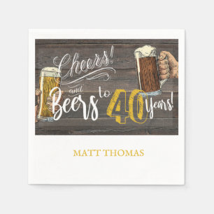 Serviette En Papier 40e anniversaire serviette, décoration de la fête 