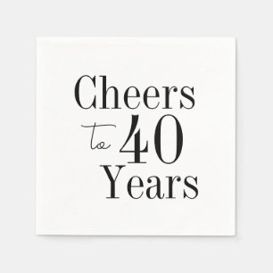 Serviette En Papier 40e anniversaire Soeurs à 40 ans Black White Party