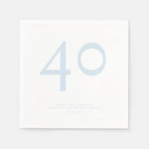 Serviette En Papier 40e fête d'anniversaire minimal et chic
