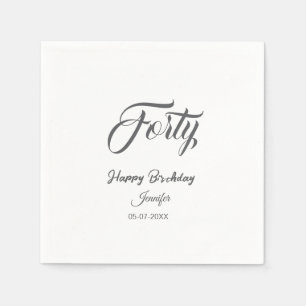 Serviette En Papier 40e quarantième lettre anniversaire ajouter nom da
