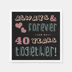 Serviette En Papier 40ème anniversaire de Mariage mignon