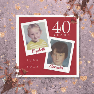 Serviette En Papier 40ème anniversaire du Mariage de Ruby Photos d'enf