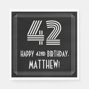 Serviette En Papier 42e anniversaire : Art Déco Inspiré Look "42" + No