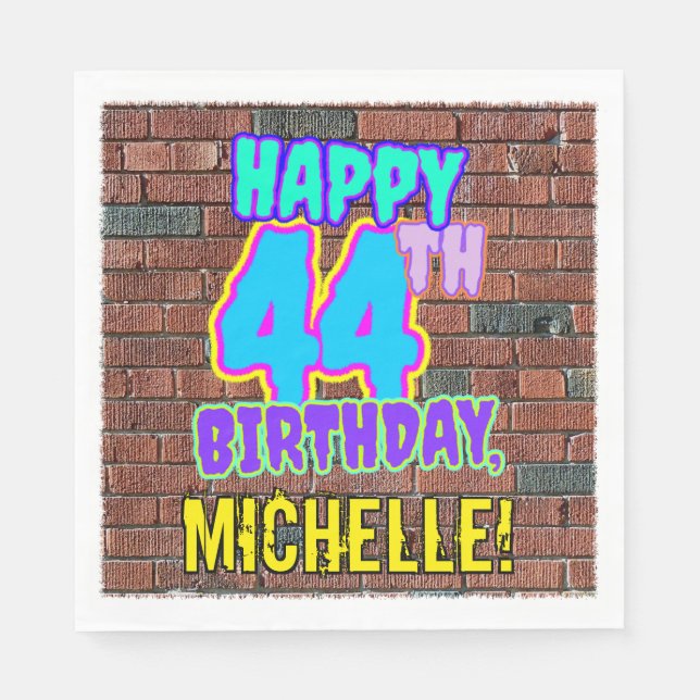 Serviette En Papier 44e anniversaire ~ Amusant, Graffiti urbain inspir (Devant)