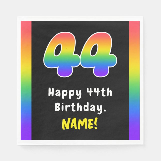 Serviette En Papier 44e anniversaire : Rainbow Spectrum # 44, Nom pers (Devant)