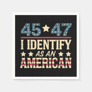 Serviette En Papier 45 47 Je M'Identifie Comme Un Drapeau Américain Tr