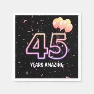 Serviette En Papier 45e anniversaire Balloons et Confetti