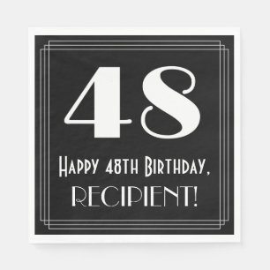 Serviette En Papier 48e anniversaire ~ Art Déco Inspiré Look "48", Nom