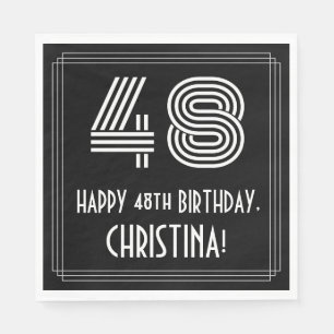 Serviette En Papier 48ème anniversaire : Art Déco Inspiré Look "48" + 