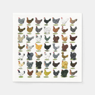 Serviette En Papier 49 poules de poulet