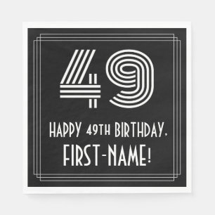 Serviette En Papier 49ème anniversaire : Art Déco Inspiré Look "49" + 