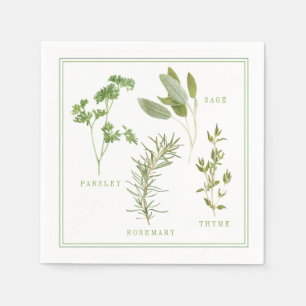 Serviette En Papier 4 HERBES FRAÎCHES Papier à cocktail standard servi