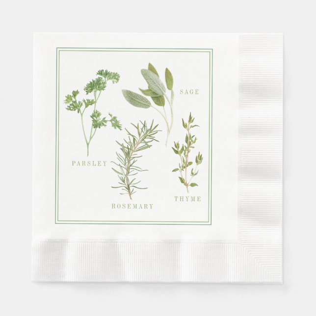 Serviette En Papier 4 HERBES FRAÎCHES Papier de déjeuner en pièces mou (Devant)