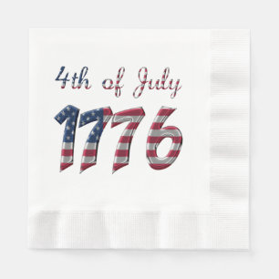 Serviette En Papier 4 juillet 1776 Déclaration d'indépendance USA