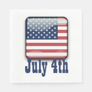 Serviette En Papier 4 juillet, États-Unis - Papier Drapeau