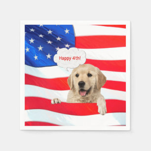 Serviette En Papier 4 juillet Golden Retriever