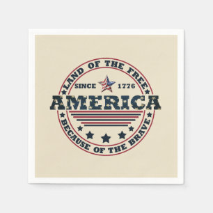 Serviette En Papier 4 juillet heureux