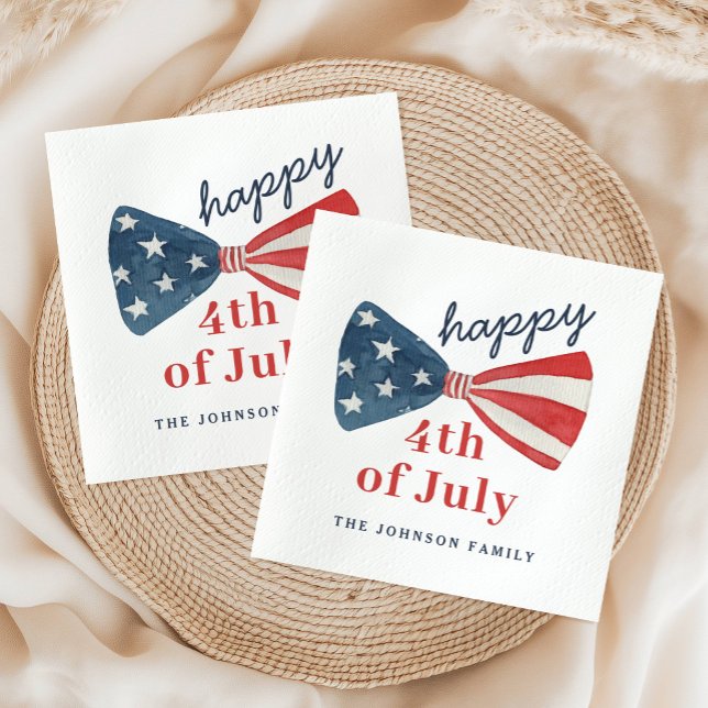 Serviette En Papier 4 juillet Joyeux (Cute Happy 4th of July Napkins)