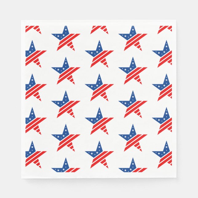 Serviette En Papier 4 juillet Patriotic Paper Napkins (Devant)