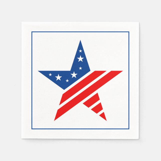 Serviette En Papier 4 juillet Patriotic Paper Napkins (Devant)
