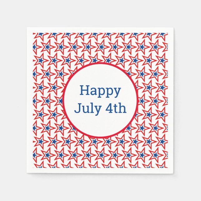 Serviette En Papier 4 juillet Patriotic Paper Napkins (Devant)