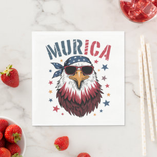 Serviette En Papier 4 juillet Patriotique Drôle Aigle USA