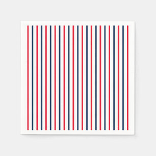 Serviette En Papier 4 juillet rouge blanc rayures patriotique