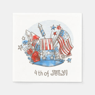 Serviette En Papier 4 juillet serviettes
