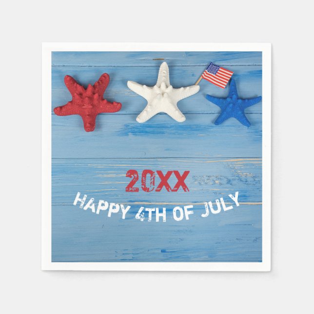 Serviette En Papier 4 juillet Starfish (Devant)
