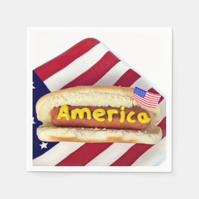 Serviette En Papier 4 juillet'Américain Hot Dog (Devant)