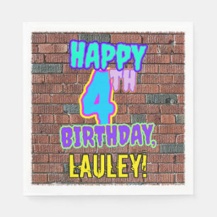 Serviette En Papier 4e anniversaire ~ Amusant, Graffiti urbain inspiré