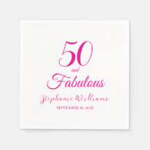 50 and Fabulous Name Date 50th Birthday Party
